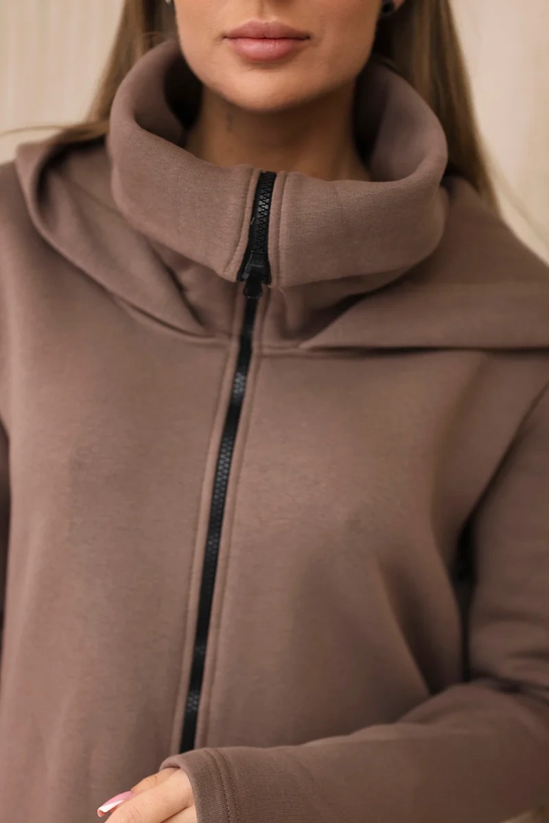 Insulated mocha dress with longer sides