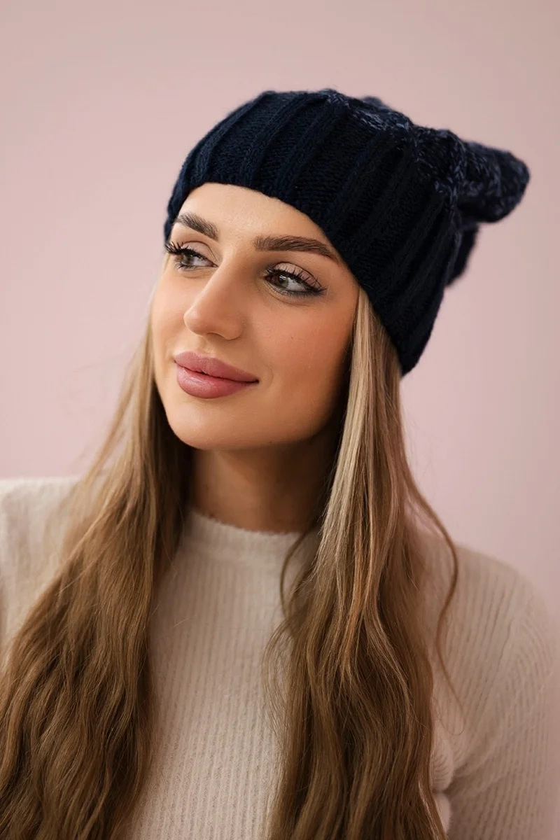 Kesi Milano fleecová čepice K203 navy blue melange+green