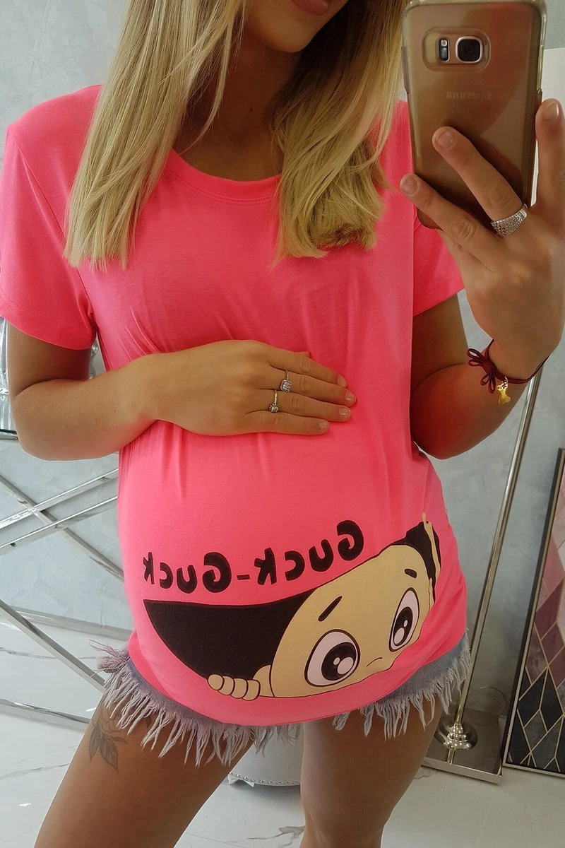 marka niezdefiniowana Maternity blouse Guck pink neon