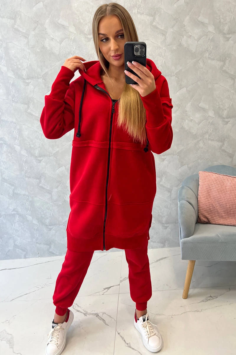 Kesi Insulated set with a long sweatshirt red