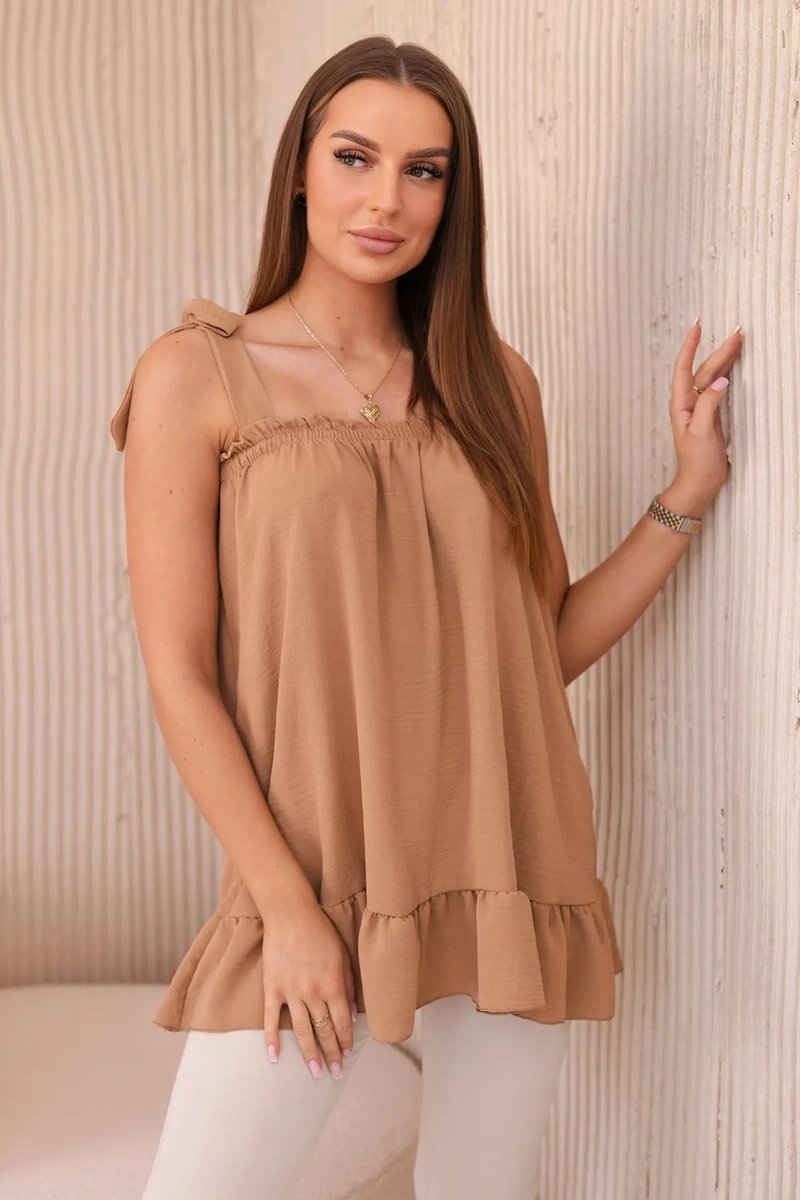 Blouse With Camel Bows