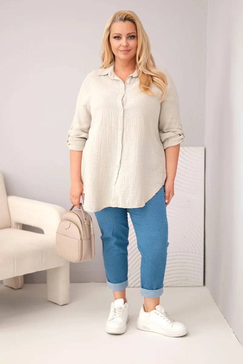 Kesi Włoski mušelínová košeľa Plus Size