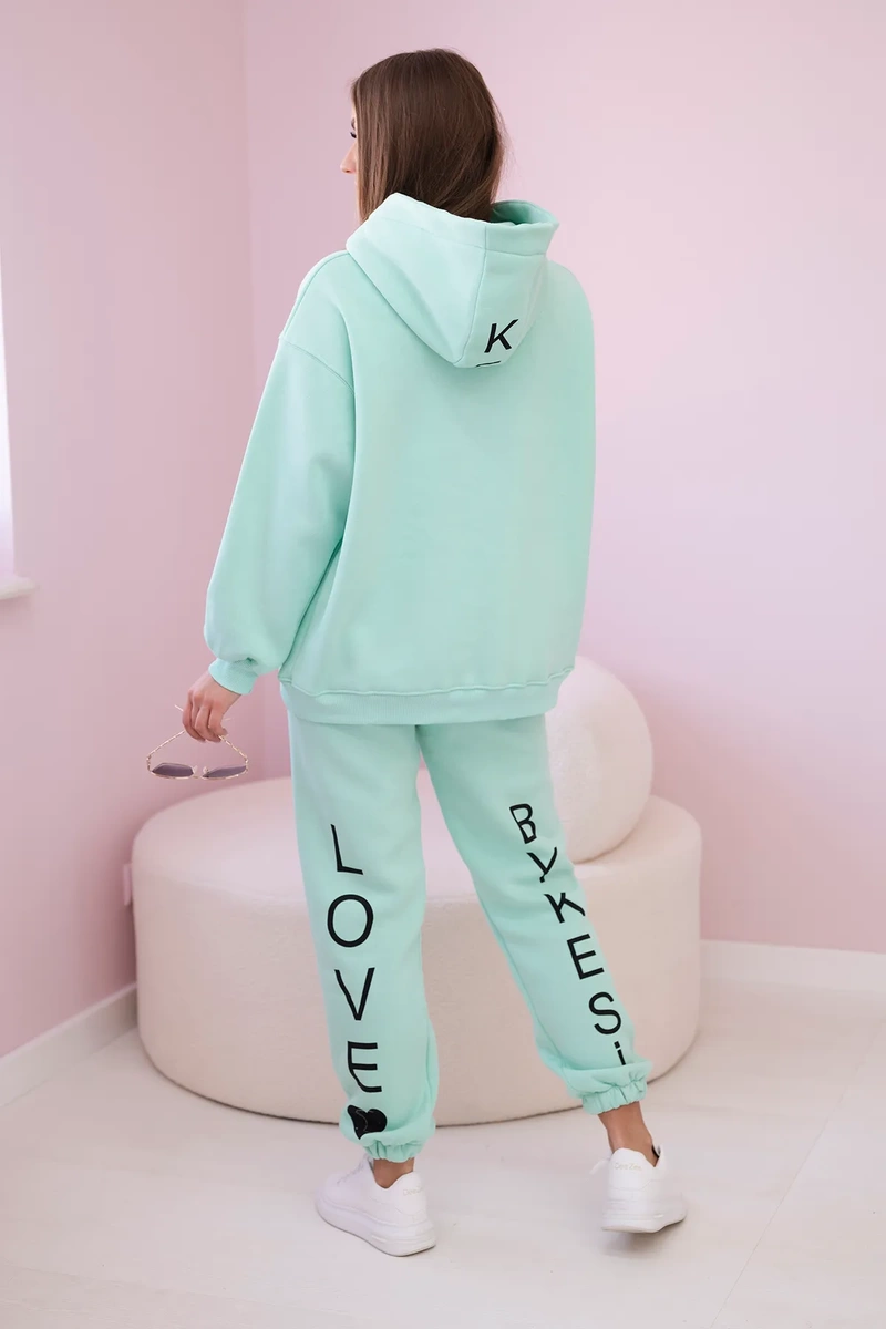 Cotton set with mint print