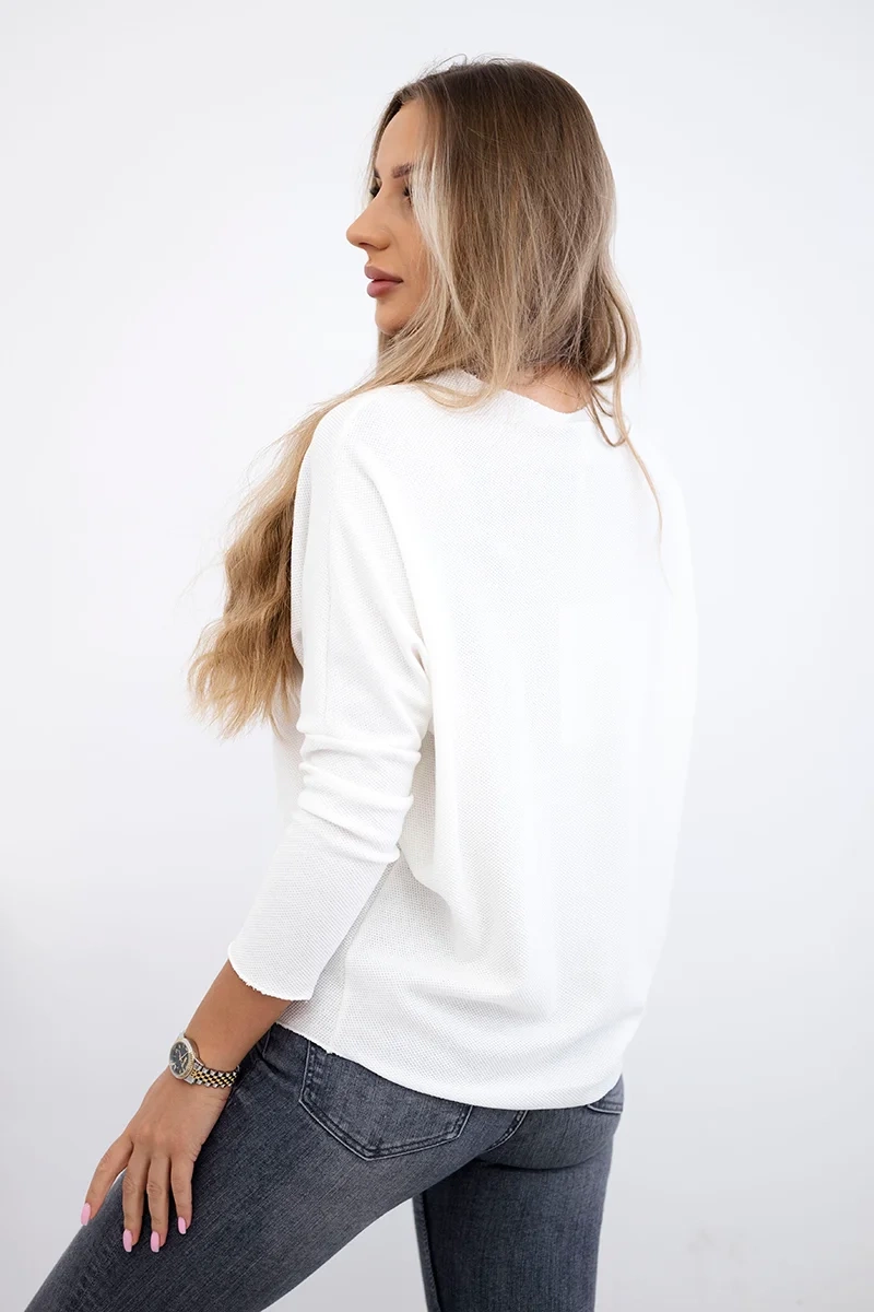Kesi Włoski Blouse with the inscription Fantastic ecru