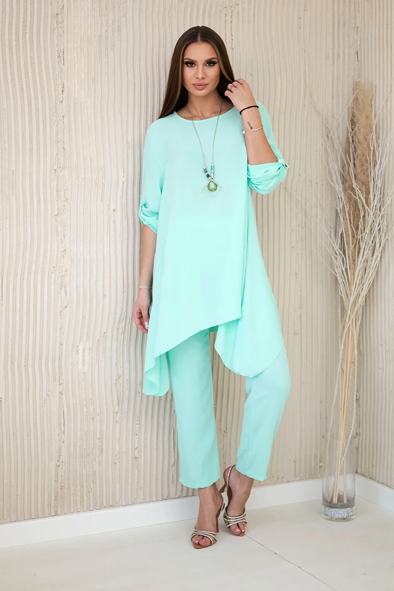 Kesi Włoski Set of blouse + pants with pendant mint