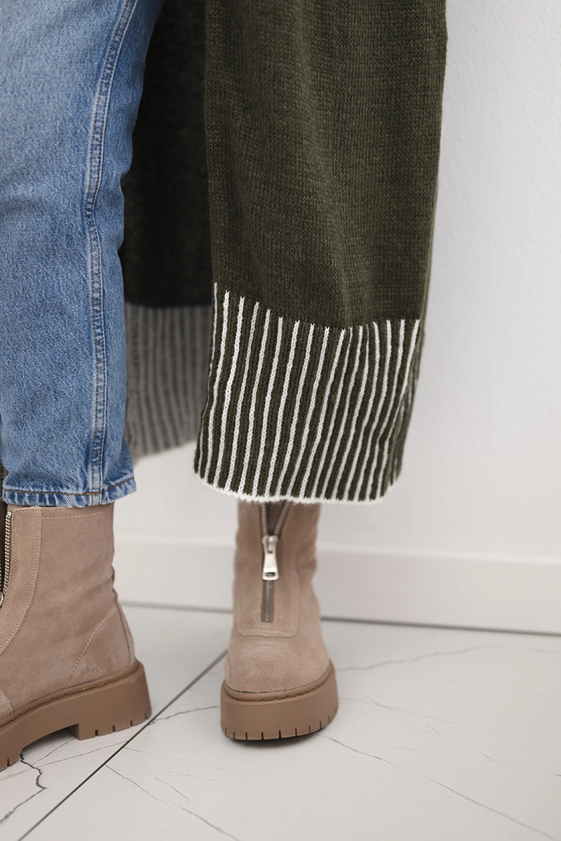 Kesi Włoski Cardigan with pockets khaki