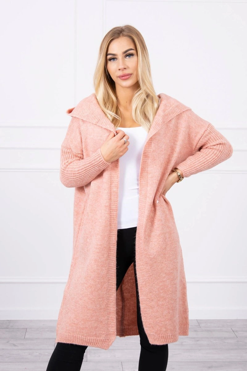 Kesi Sveter s kapucňou svetlo ružová