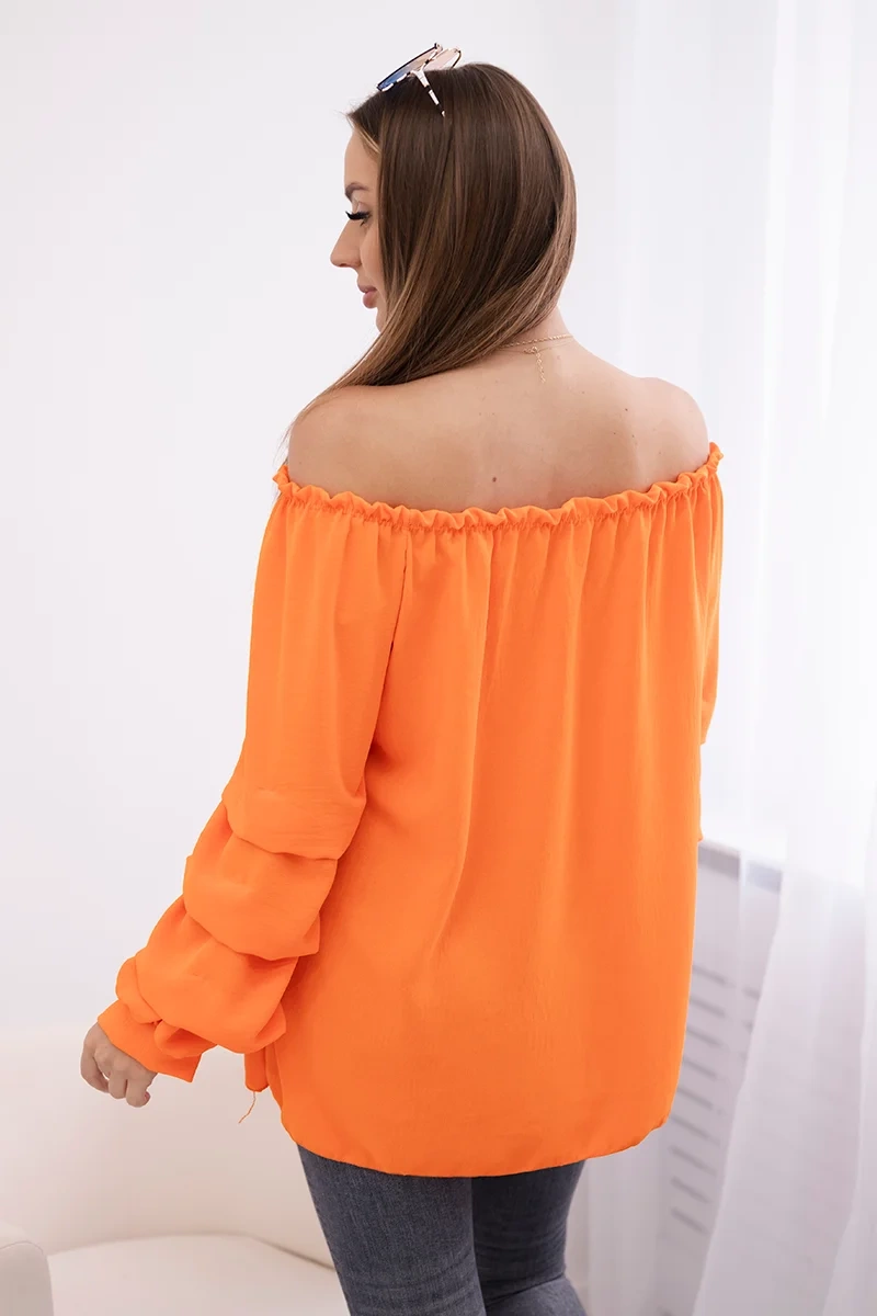 Spanish blouse with decorative sleeves orange
