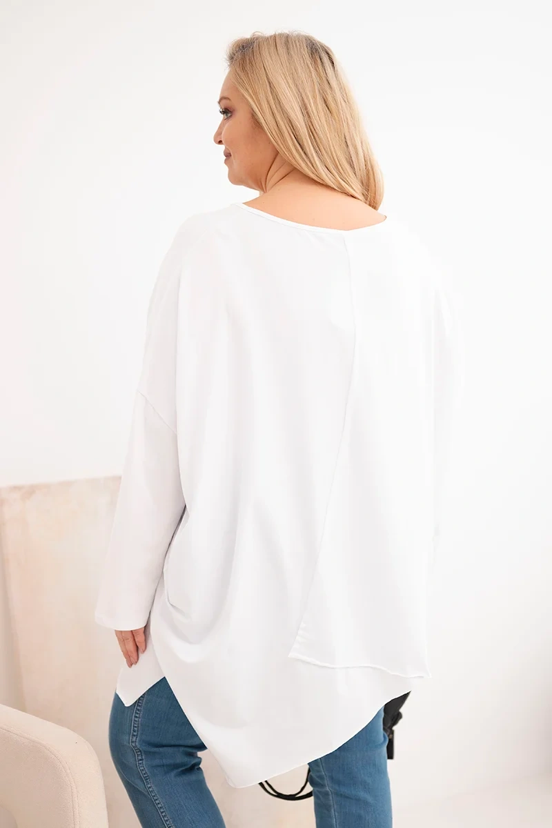 Dámska plus size blúzka s asymetrickým spodkom