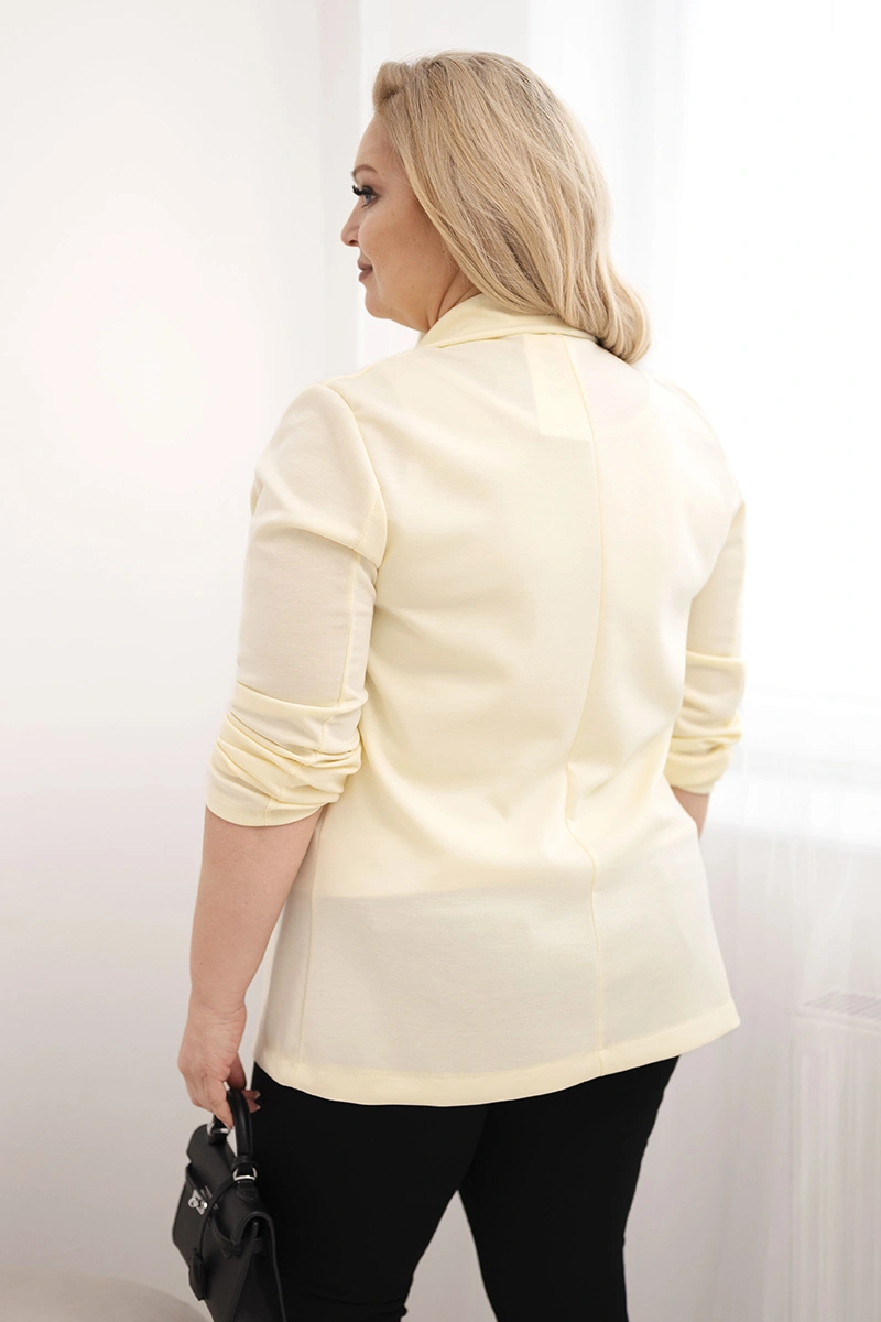 Kesi Włoski dámske plus size sako citrónové