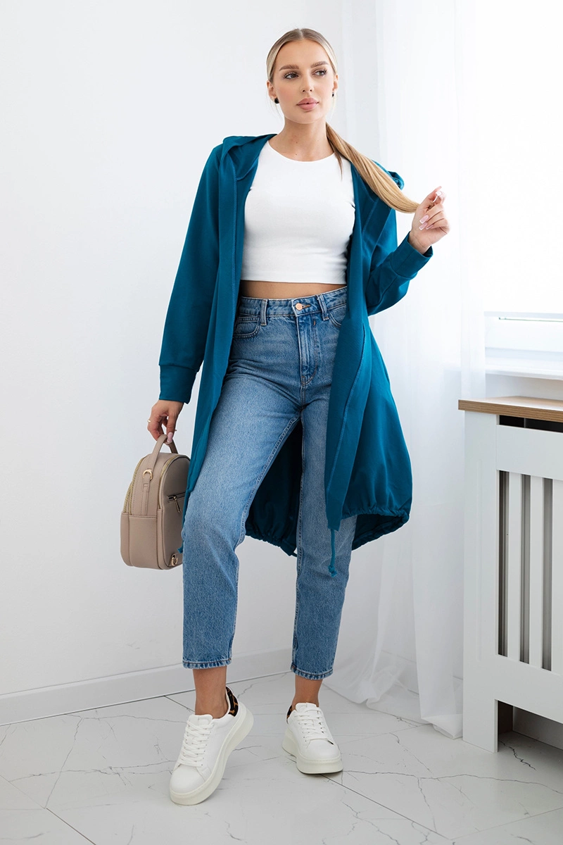 Cardigan with navy print