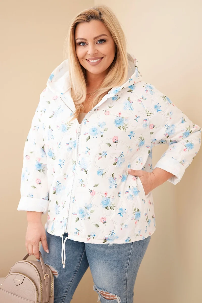 Дамско пролетно яке с флорален мотив