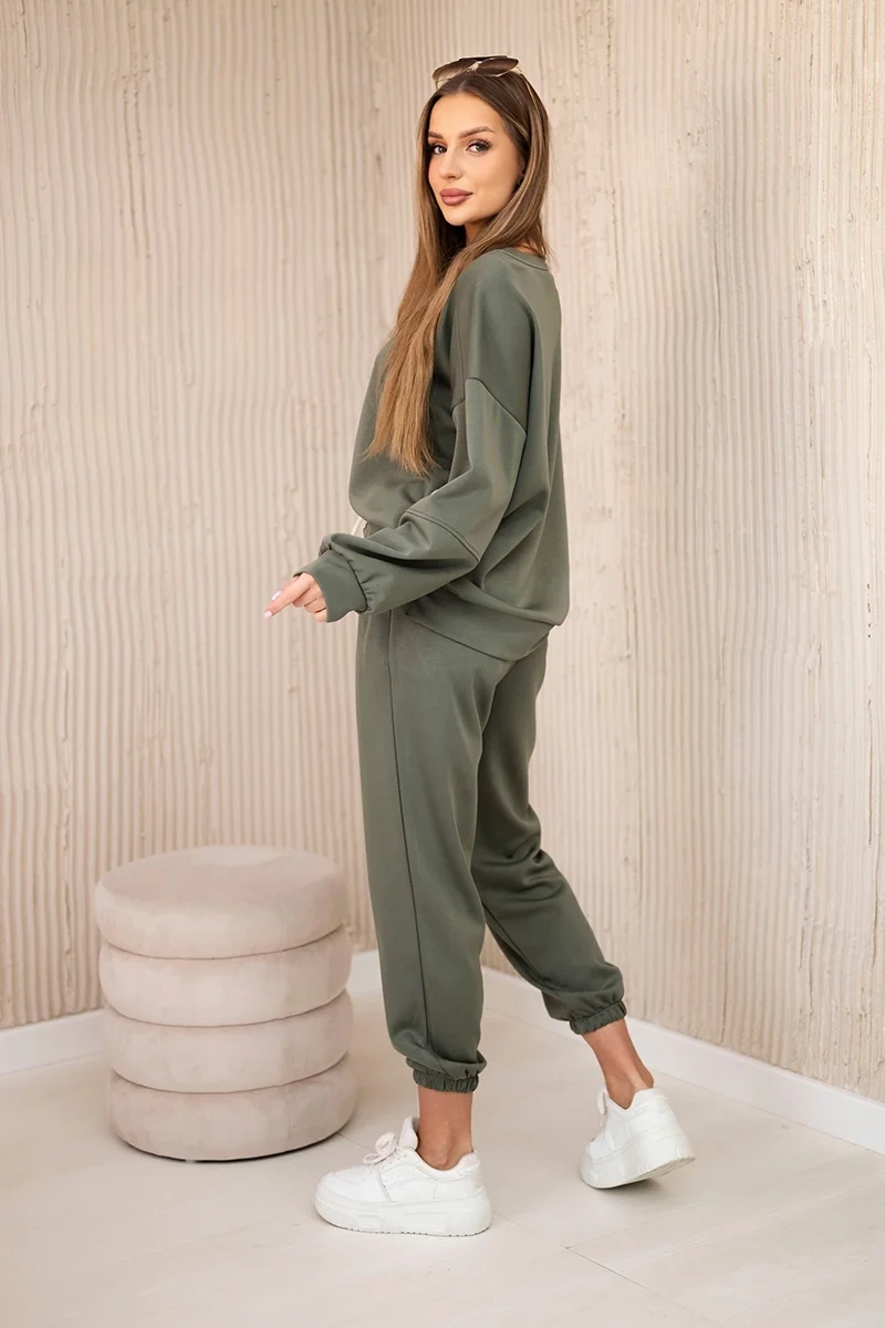 Kesi Włoski Viscose set sweatshirt + pants khaki
