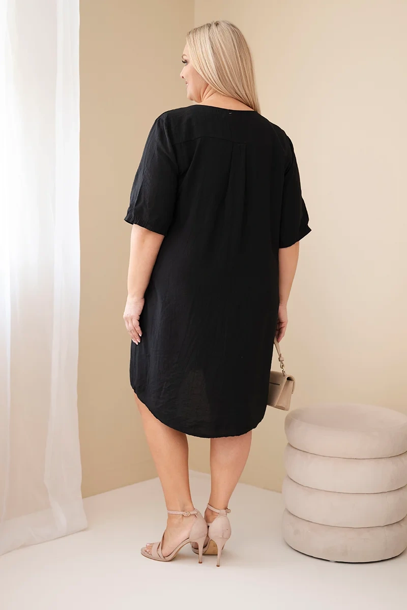 Dámske plus-size šaty s krátkym rukávom