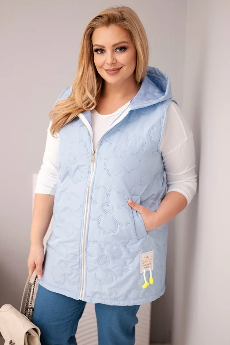 Дамски жилет с качулка Kesi за големи размери