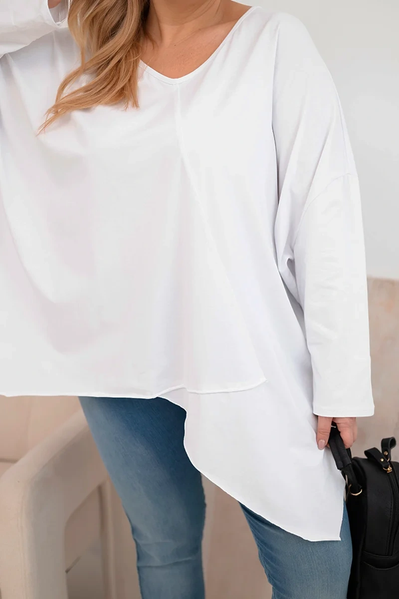 Dámska plus size blúzka s asymetrickým spodkom