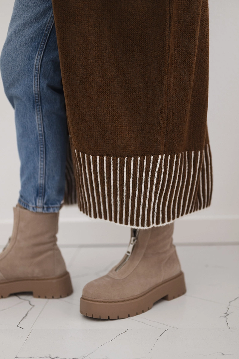 Kesi Włoski Cardigan with pockets brown