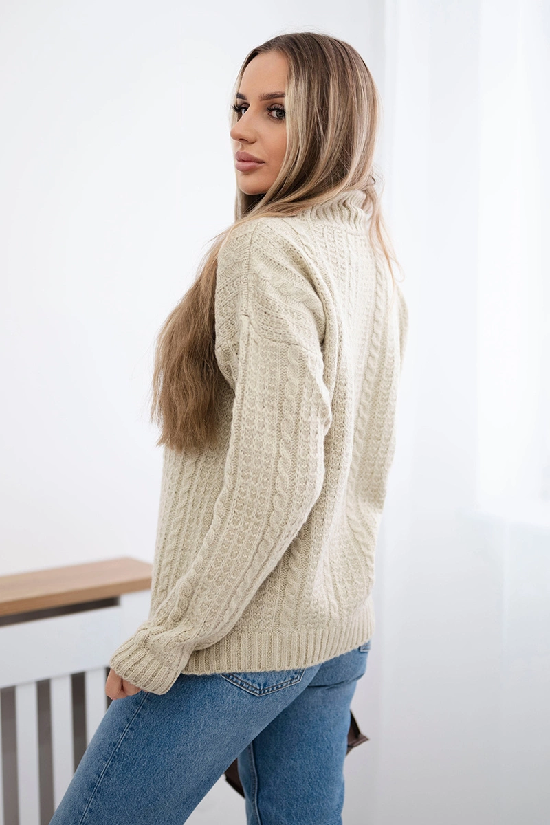 Turtleneck sweater in beige