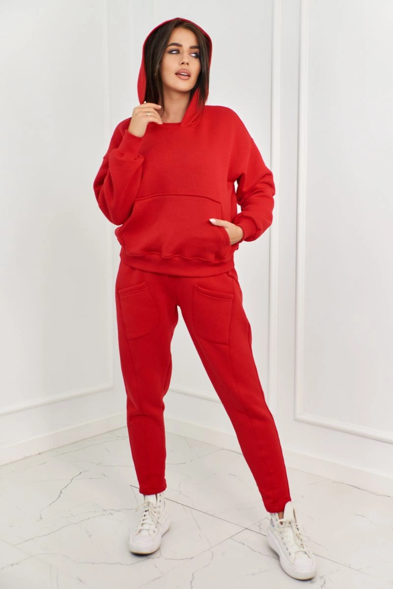 Insulated set sweatshirt + trousers red
