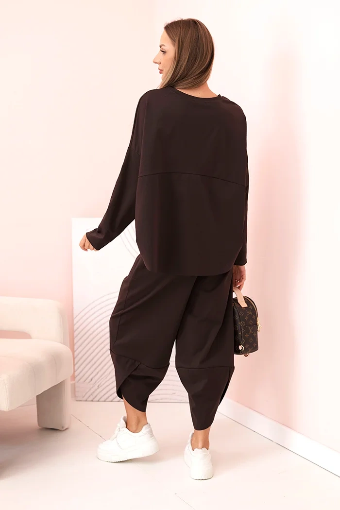 Kesi Włoski Set of new punto sweatshirt pants brown