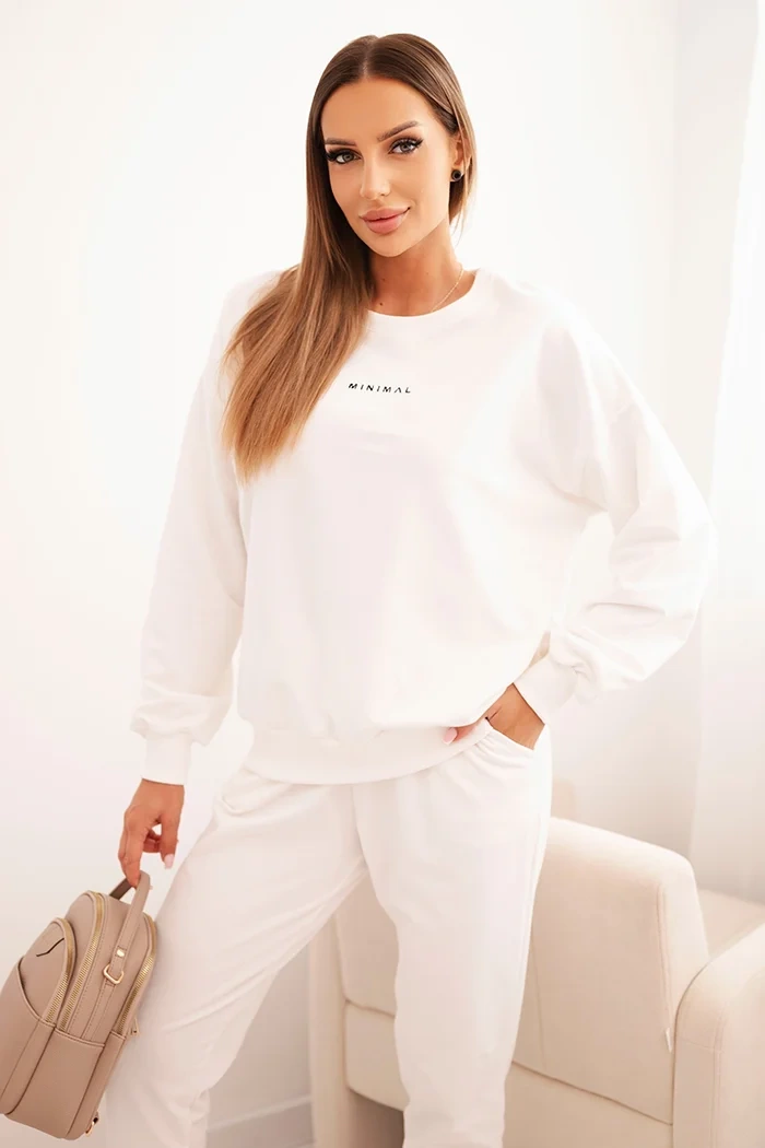 Polski Women&#039;s cotton set with Minimal print ecru