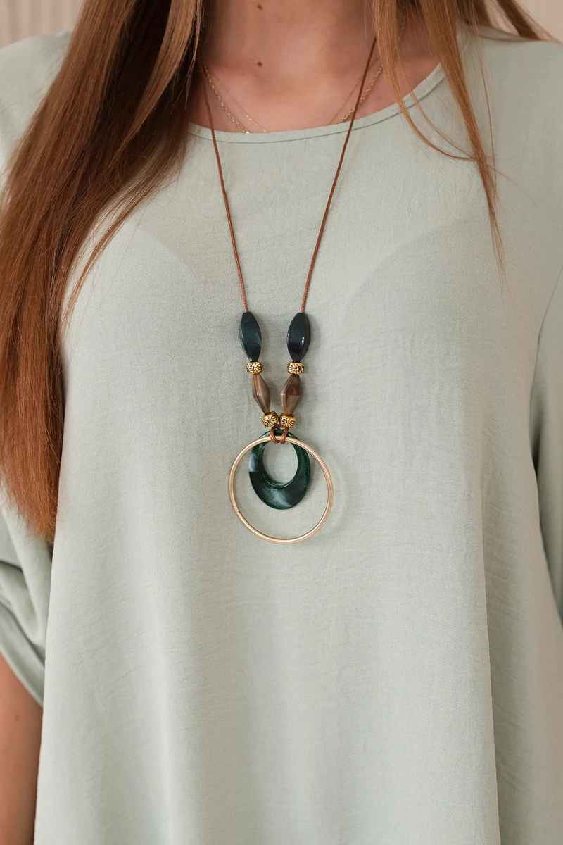 Kesi Włoski Set of blouse + pants with pendant dark mint