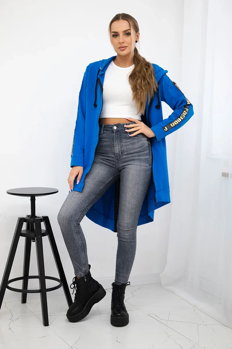 Sweatshirt with zipper back jeans