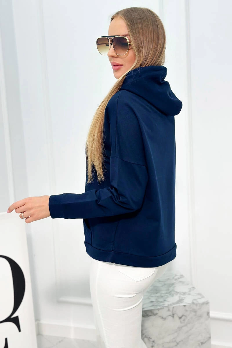 Kesi Sweatshirt with Voyage inscription navy blue