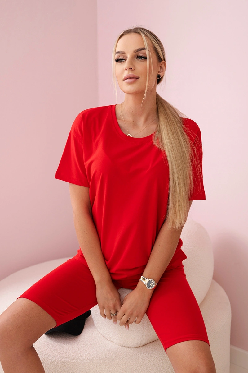 Set of top leggings red
