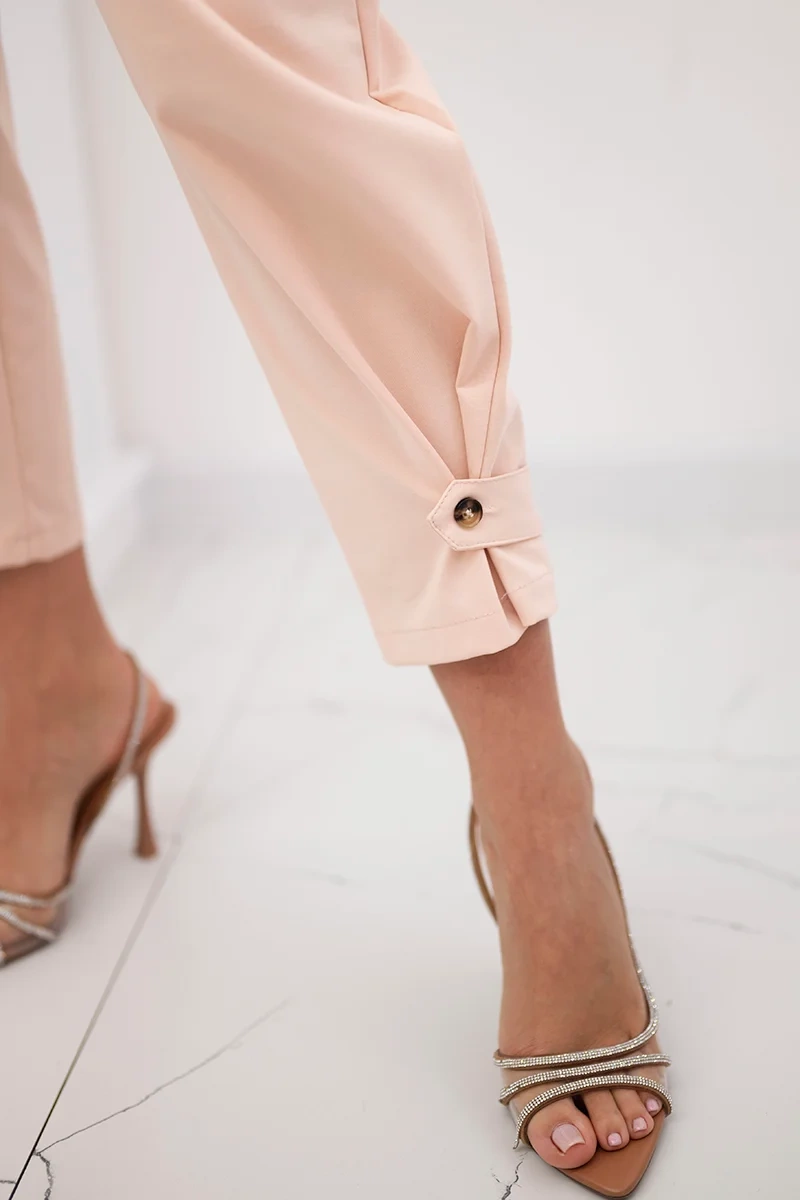 Kesi Włoski Summer Punto trousers with leg closure apricot