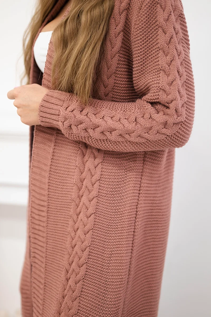 Kesi Sweater Cardigan weave the braid dark pink