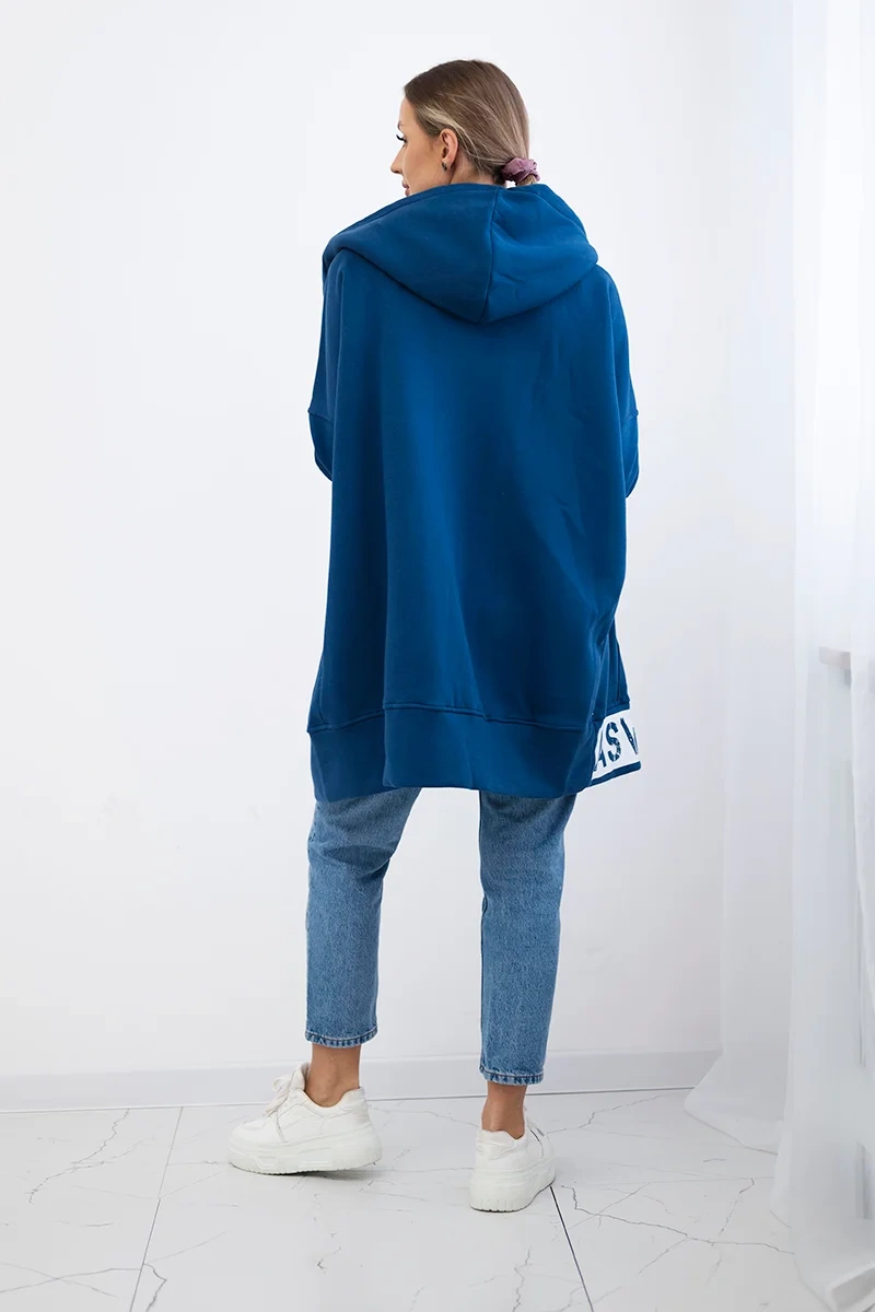 Insulated denim sweatshirt with zipper