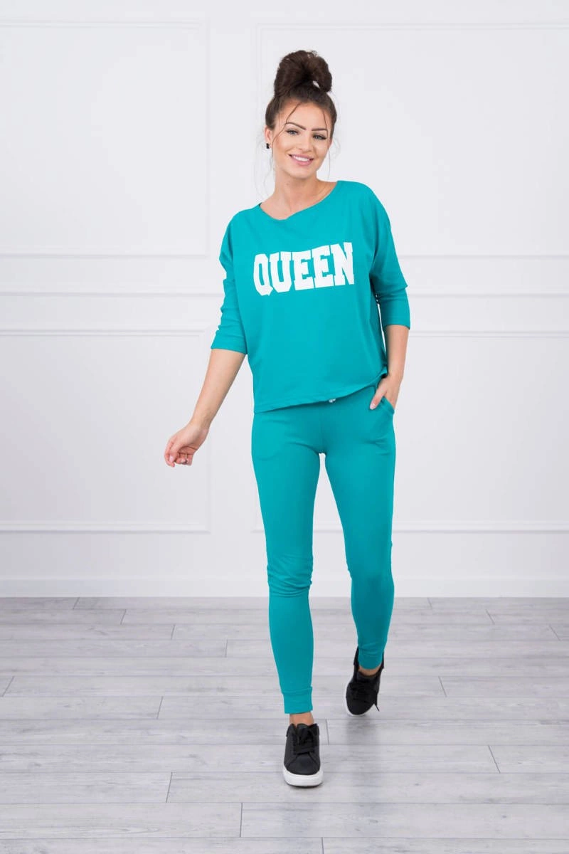 marka niezdefiniowana Set with Queen print green