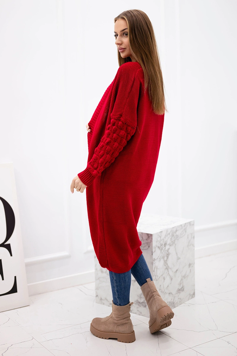 Sweater with bubbles on the sleeve red