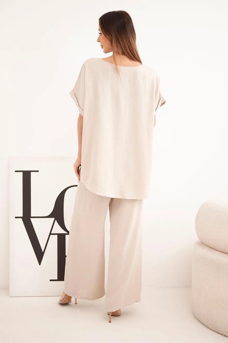 Kesi Plus Size dámsky set, béžový