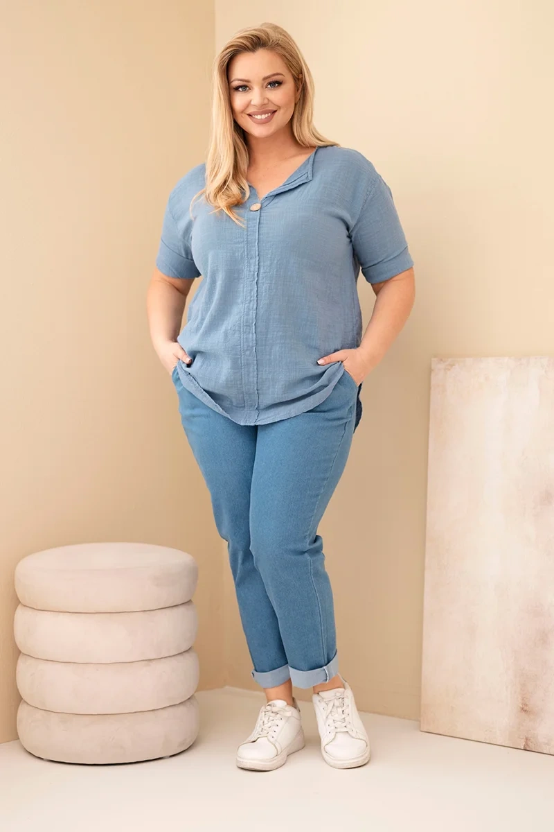 Kesi Włoski blúzka na gombíky denim