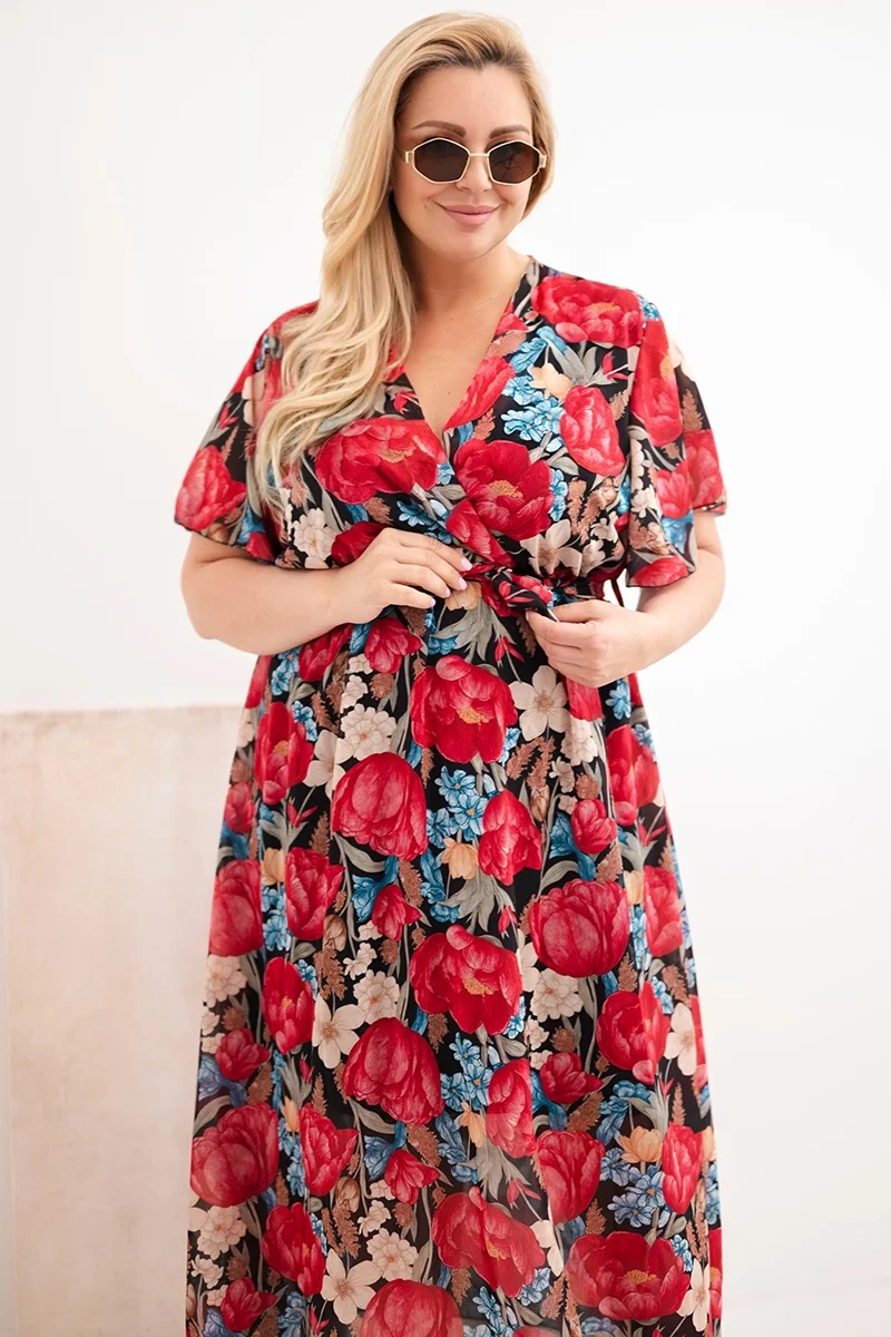 Kesi Włoski dámské květinové šaty plus size