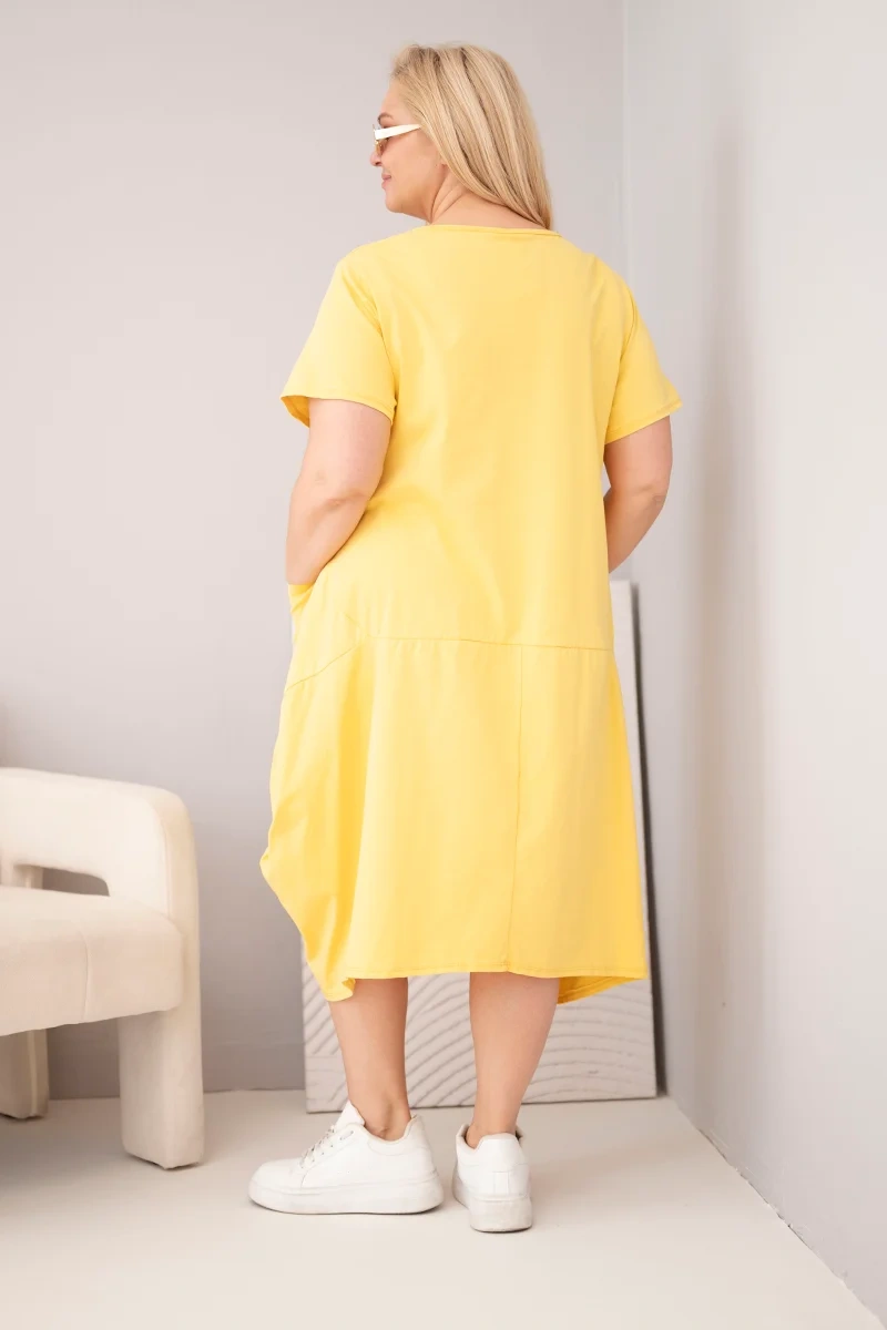 Kesi dámske plus size šaty so stálymi vreckami