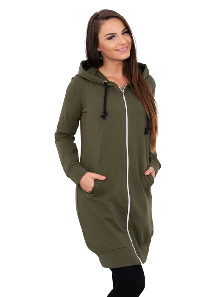 Women's Long Hoodie Kesi - Khaki