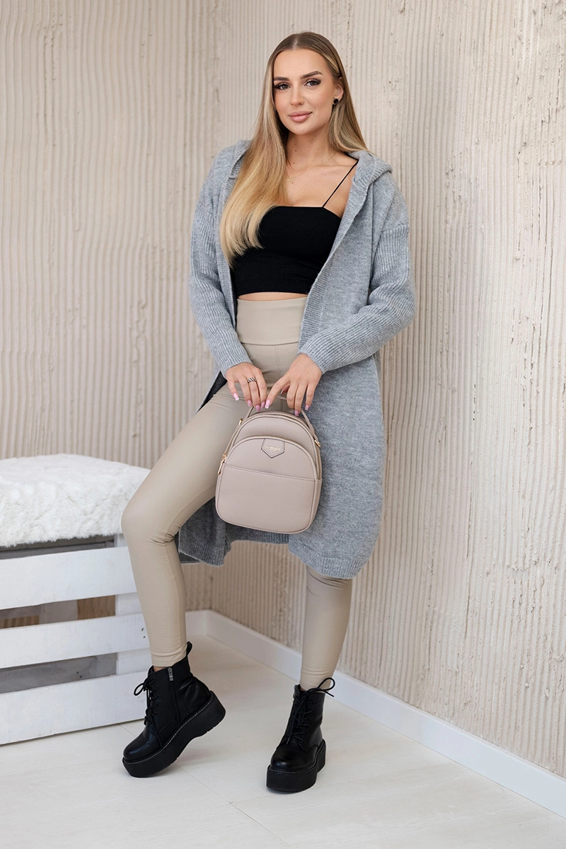 Hooded sweater in gray