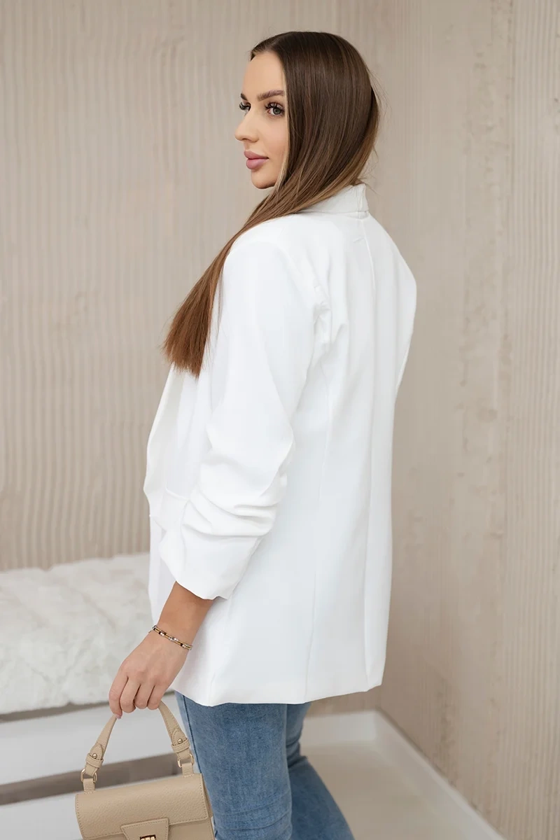Kesi Włoski Elegant jacket with lapels ecru