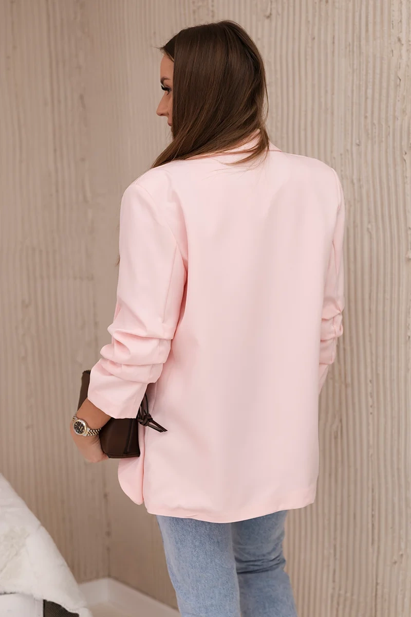 Elegant jacket with lapels light powder pink
