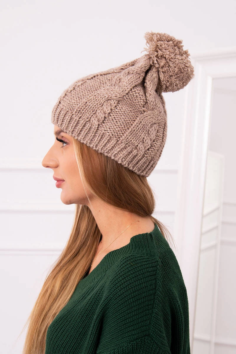 Kesi Cap with fleece Stefania K278 dark beige