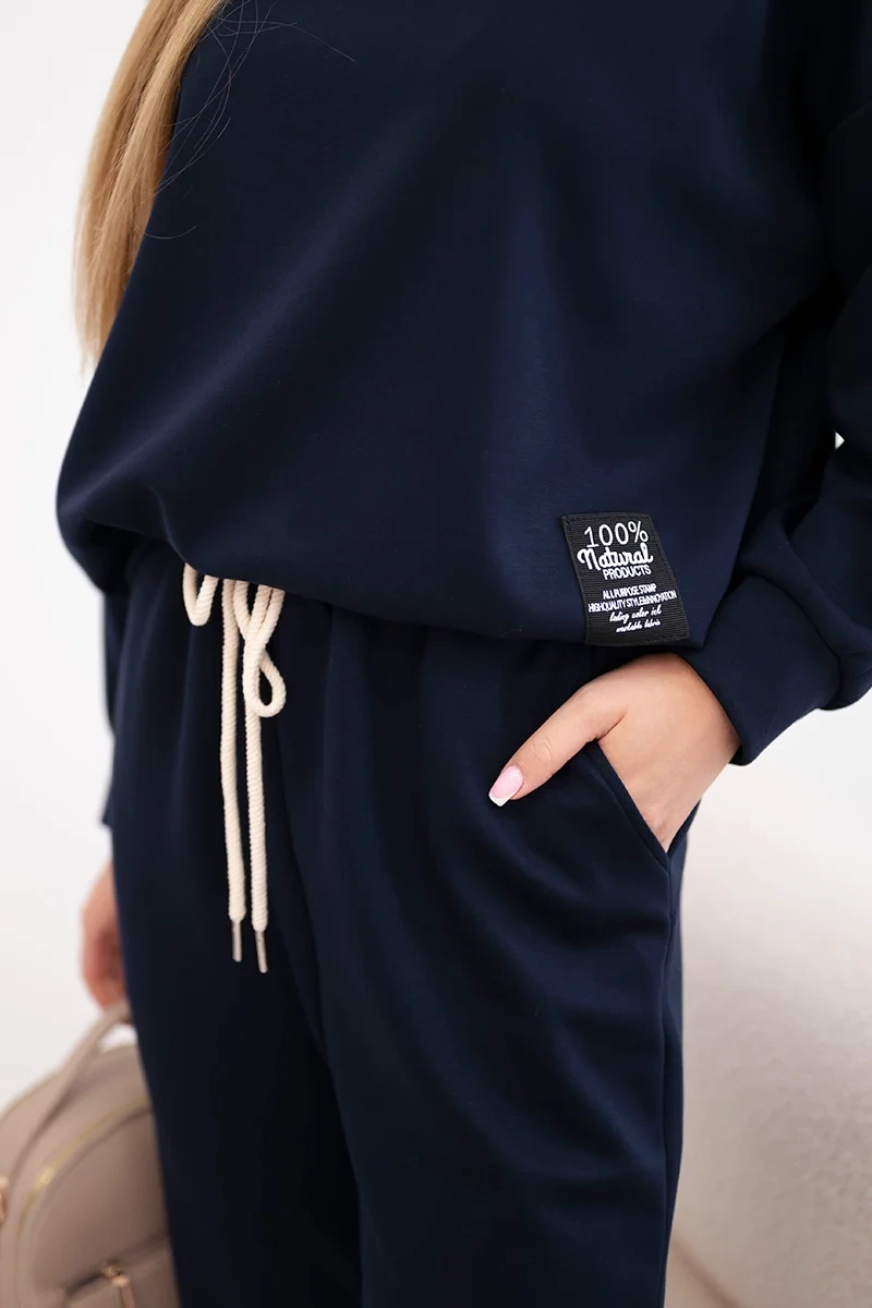 Kesi Włoski Buttery fabric set sweatshirt + pants navy
