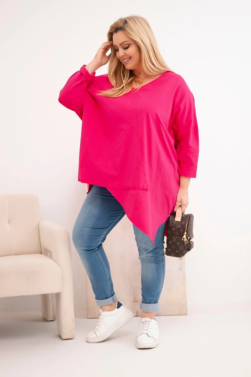 Dámska blúzka Plus Size s asymetrickým lemom