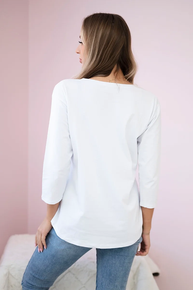 Blouse with Star Style print white