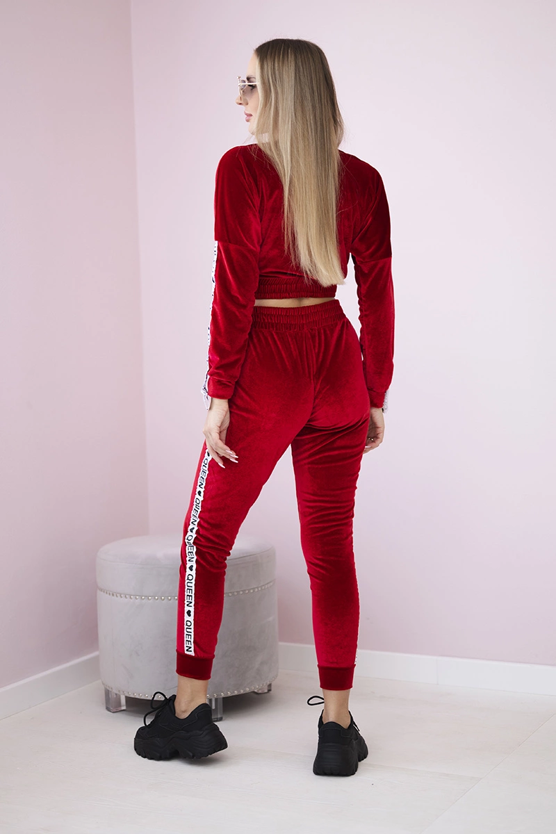 Velour set with red Queen lettering