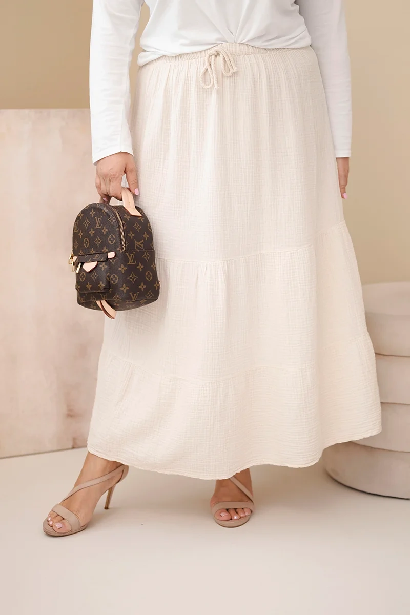 Kesi Plus Size bavlnená sukňa s volánom