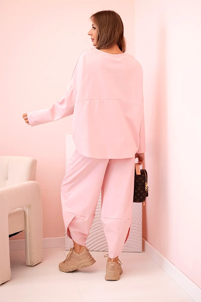 Women&#039;s set sweatshirt + pants Punto - dark powder pink