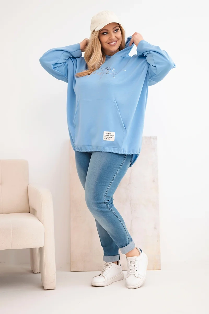 Kesi Włoski dámska plus size mikina s potlačou modrá